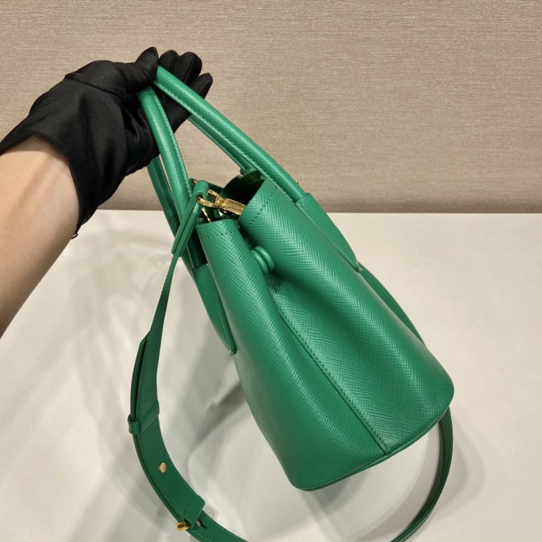 Prada Double Saffiano Leather Mini Bag Shoulder Bag Mango Green 1BG443